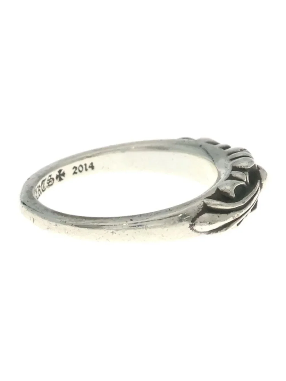 Chrome Hearts Baby Classic Floral Black Sling Silver Ring